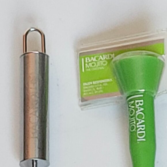 BACARDI BAT BAR SET MOJITO Cocktail Jigger Muddler Stirrer Metal - Picture 3 of 4